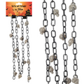 Schädel-kette 150 cm mit schwarzer kette und kleinen durchsichtigen grauen schädelanhängern