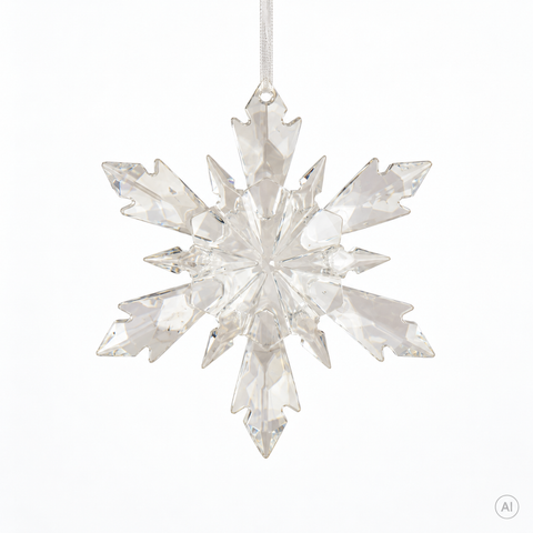 Schneeflocke bruchfest transparent 11.5x2x13cm