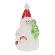 Weiße keramik-santa claus figur mit rotem hut und grünem weihnachtsbaum schneemann mit led 10cm 4sort