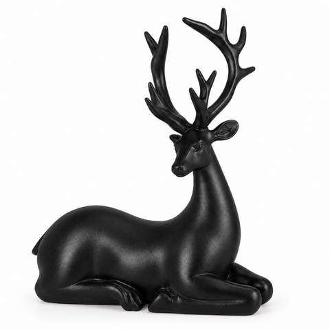 Rentier liegend 20cm schwarz
