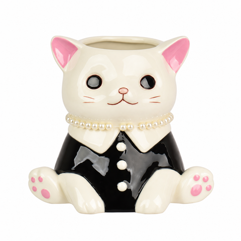 Topf Katze Porzellan 19x14x17cm