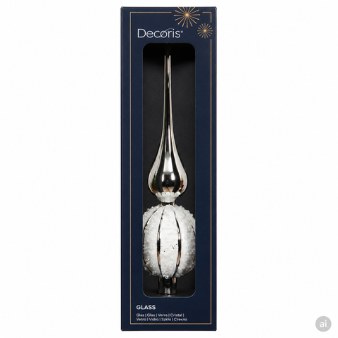 Baumspitze Glas silber 8x31cm