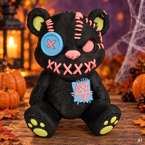 Horror Tier sitzend "Glow in the Dark" klein