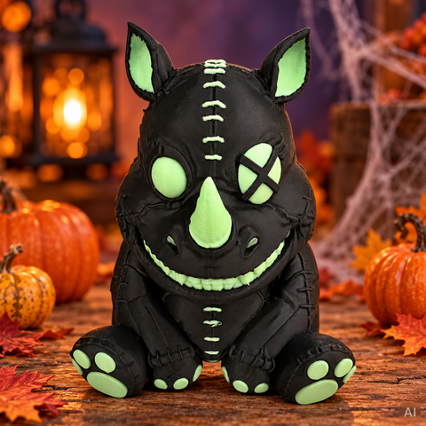 Horror Tier sitzend "Glow in the Dark" klein