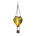 Grüner solar luftballon aus glas mit flammeneffekt 12 led brass akzenten und aufhängkette