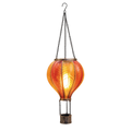 Solar luftballon mit flammeneffekt 20 led 45x14 cm gelb orange leuchtende glaslaterne mit blattmuster