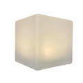Weiches offwhite würfelförmiges solar led lampenlicht mit matter kunststoffoberfläche 20x20 cm