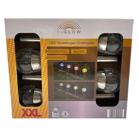LED Solarkugel Crashglas 4er Set