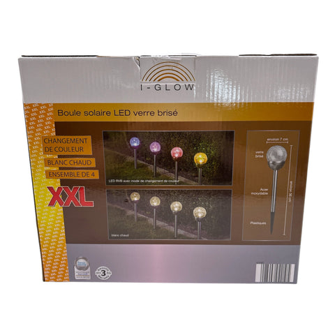 LED Solarkugel Crashglas 4er Set