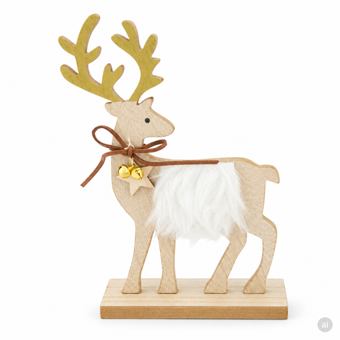 Rentierfigur aus MDF 14.5x5x21cm natur