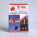 Schwarzer magnetischer fliegenvorhang von walter mit sechseckigem gitter und selbstschließfunktion