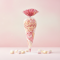 Twizzles mausespeck 280g rosa weiße marshmallow spirale mit rot gestreifter spitze und cartoonfiguren auf der verpackung