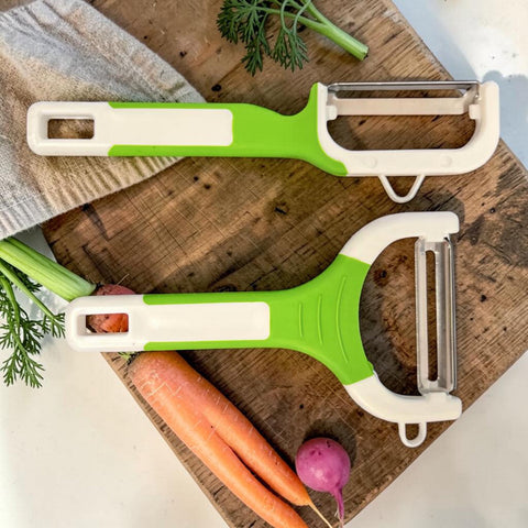 Universal sparschäler grüner und weißer gemüseschäler mit ergonomischem griff und edelstahlklinge
