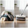 Silber-schwarzer kabelloser handstaubsauger mit transparentem staubbehälter für vacuum verstau-sack 80x60cm