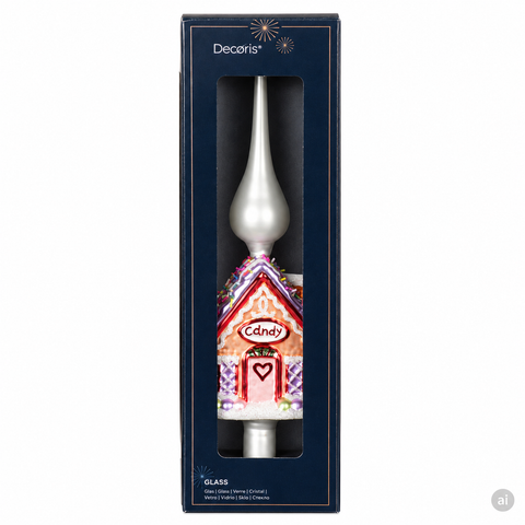 Baumspitze Glas Lebkuchen 8.2x4.6x31cm