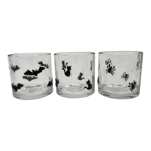 Windlicht Glas Tiere schwarz 10x10x10 cm
