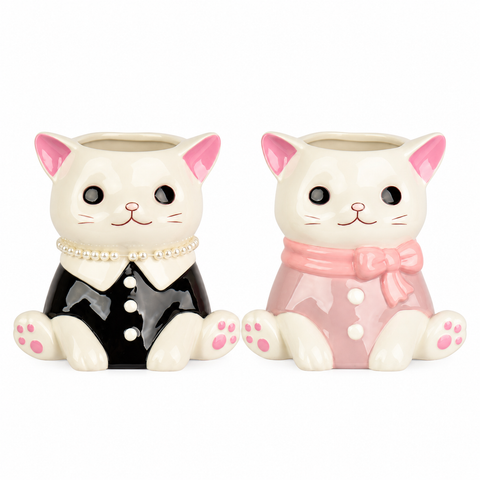 Topf Katze Porzellan 19x14x17cm