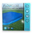 Blaue flowclear poolabdeckung von bestway aus robustem material für pools 305x183x56 cm