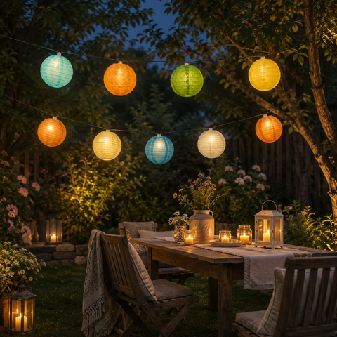 SOAIY Solar LED Lampions Lichterkette – 10,8 M Mit 20 Warmweißen LEDs, 8 Modi, Fernbedienung, 1200