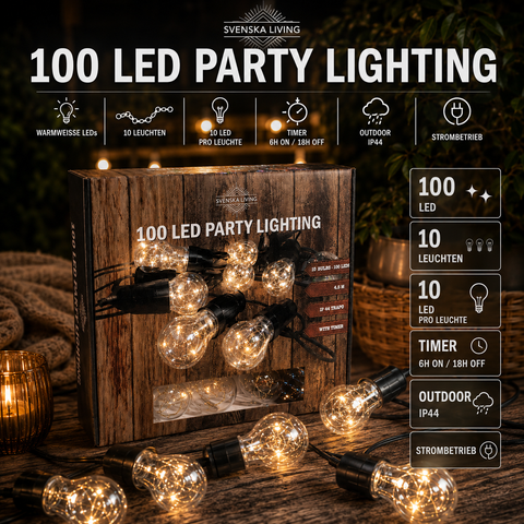 LED-Lichterkette "Glühbirne" 100 LED / 4.5 m