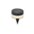 Runde solar bodenlampe 9x12cm schwarze und cremefarbene LED mit spitzem stake für gartenbeleuchtung