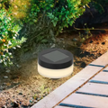 Schwarz-weiße runde solar bodenlampe 9x12cm mit led und modernem design für den außenbereich
