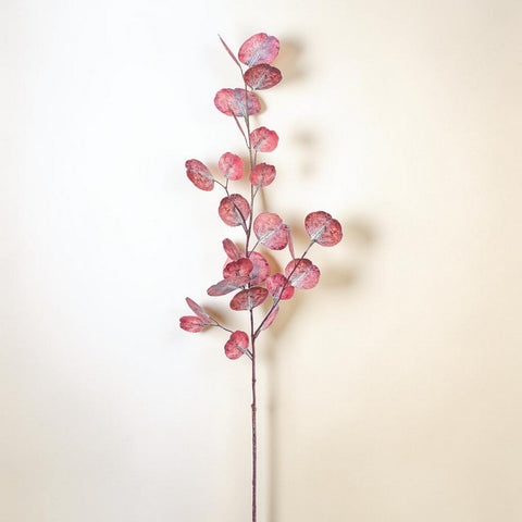 Eukalyptus-zweig 84cm mit dekorativen künstlichen blättern in rosa und silber