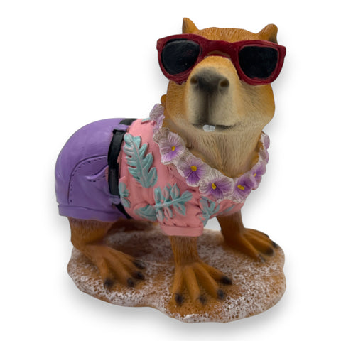 Gartenfigur Capibara im Sommeroutfit