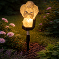 Led solar engel kniend 43cm leuchtende transluzente engelfigur aus kunststoff mit ausgebreiteten flügeln und buch