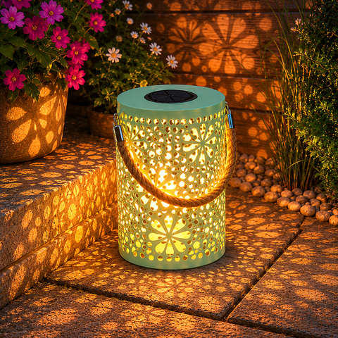 Solarlaterne mit Lichtspiel 18x18x23 cm