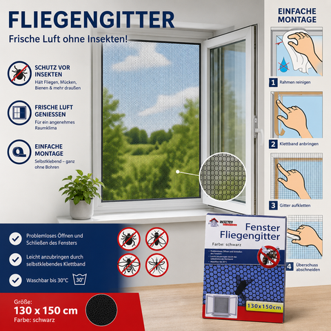 Insektennetz / Fliegengitter 130x150 cm