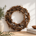 Natur kranz 38cm natürlicher brauner zweigkranz mit verflochtenen zweigen und wurzeln aus holz