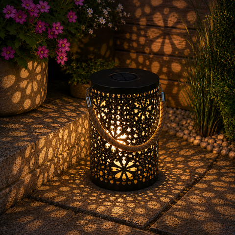 Solarlaterne mit Lichtspiel 18x18x23 cm