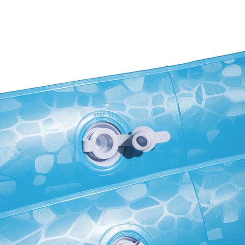 Blauer bestway family pool 305x183x56 cm mit mosaikmuster und weißem ventil aus aufblasbarem material