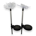 Klare glas solar gartenlichter blume und schmetterling mit schwarz basis und farbwechsel im erdspieß design