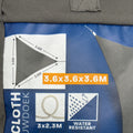 Blau-graues wasserdichtes sonnensegel 3,6x3,6x3,6 m mit strapazierfähigem fabric für outdoor-nutzung