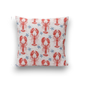 Weißer outdoor kissen 45x45cm mit wiederholtem rot hummer und blau seestern muster