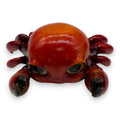 Glänzende rot-orange keramik krabbenfigur mit großen schwarzen augen und detaillierten gliedmaßen krabbe gloss 2 farben