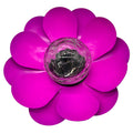 Vibrante magentafarbene solar-gartenleuchte in blumenform mit rissigem glaszentrum solar lotus 20cm pink