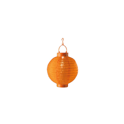 Orange papierlaterne mit metallhaken luminoso solar laterne ø 20cm kaltweiß für außenbereich