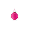 Eine lebendige pinkfarbene solarbetriebene papierlaterne lumineo mit metallrand und aufhängeschlaufe ø 20cm kaltweiß