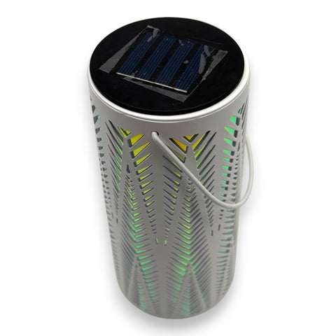 Solar-Laterne 22cm Metall Weiß