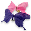 Pink und lila papier schmetterlingsdekoration mit metallklammern dekoclip turid schmetterling 35 cm
