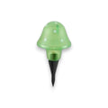 Pilz solar-lampe grün transluzent mit weißen punkten und schwarzem spieß für den garten 10x10x23cm