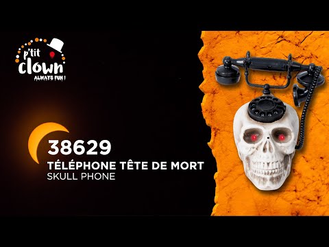 Schädel als Telefon mit Licht und Sound Animatronic Ptit Clown