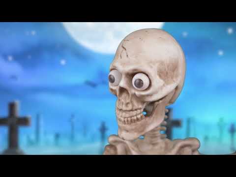 Animiertes Skelett auf Grabstein mit Banjo 90 cm Halloween Funny Fashion