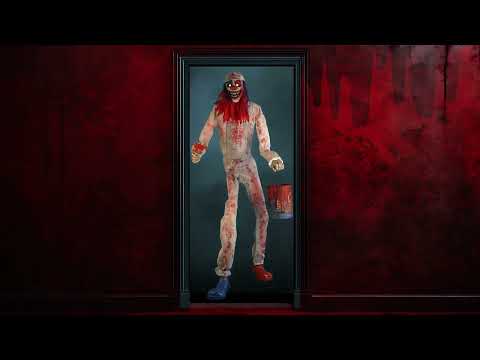Clown mit Farbeimer animiert 213 cm Halloween Funny Fashion