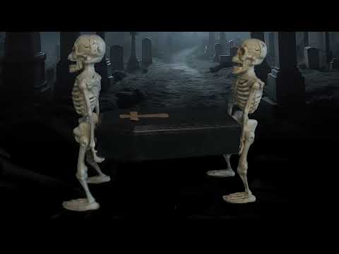 2 Skelette mit Sarg 50x43x 16 cm Halloween Funny Fashion