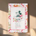 Rechteckige metallplatte disney mickey&friends a2 mit fröhlicher schwarz-weißer mickey mouse und blumenmotiv