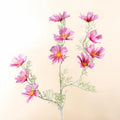 Branch chrysanthemum künstliche dunkelrosa blume mit zarten blütenblättern gelben mittelpunkten und künstlichen stielen